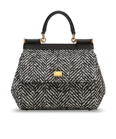 Dolce & Gabbana Sicily Medium Tote Bag In Black