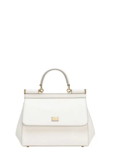 Dolce & Gabbana Sicily Medium Tote Bag In White
