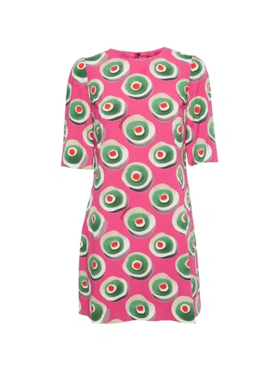 Pre-owned Dolce & Gabbana Sicily Mini Dress In Pink
