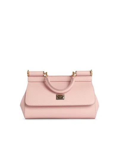 Dolce & Gabbana 'sicily' Mini Handbag In Pink 'dauphine' Calf Lear
