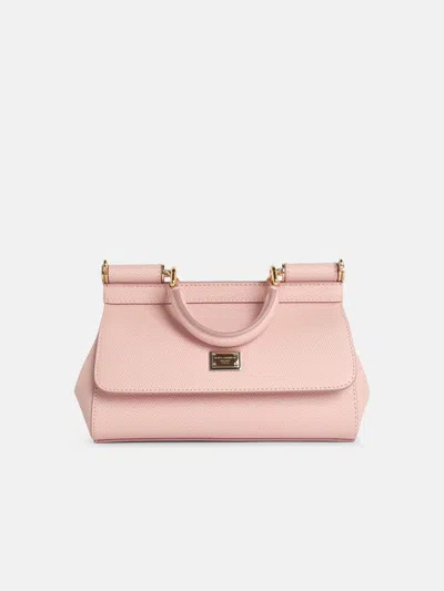 Dolce & Gabbana 'sicily' Mini Handbag In Pink 'dauphine' Calf Leather