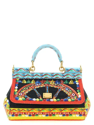 Dolce & Gabbana 'sicily' Mini Handbag In Multicolor