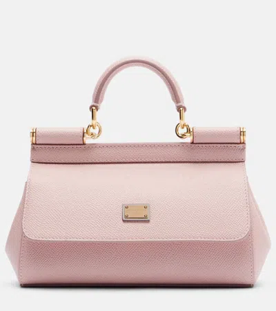 Dolce & Gabbana Sicily Mini Leather Top-handle Bag In Pink