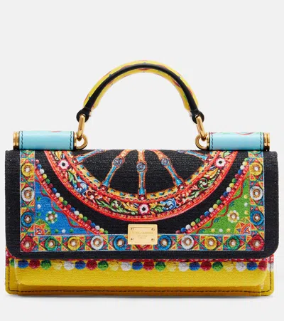 Dolce & Gabbana Sicily Mini Printed Top-handle Bag In Multi