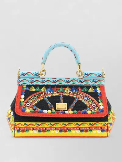 Dolce & Gabbana Sicily Mini Shoulder Bag Detachable Strap In Multi