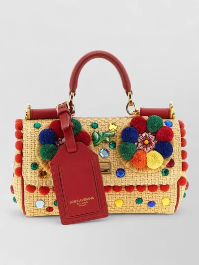 Dolce & Gabbana Sicily Mini Shoulder Bag Top Handle In Multi