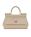 Dolce & Gabbana Sicily Patent Tote Bag In Nude