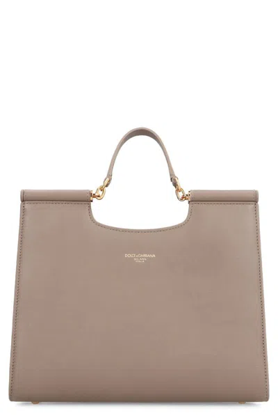 Dolce & Gabbana Sicily Piccola Tote Bag In Grey