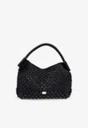 Dolce & Gabbana Sicily Raffia Crochet Shoulder Bag In Black