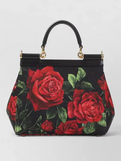 Dolce & Gabbana Sicily Rose Print Small Crystal Clutch Bag In Multi