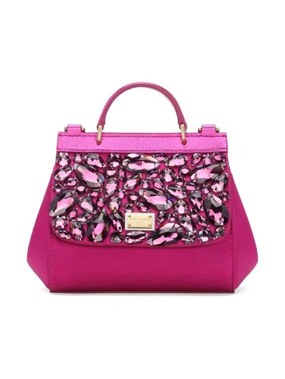 Dolce & Gabbana Kids' Sicily Shoulder Bag In Pink