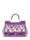 Dolce & Gabbana Sicily Small Bag With Maiolica Embroidery In Purple