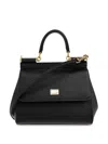 Dolce & Gabbana Sicily Small Bag Stampa Dauphine In Black