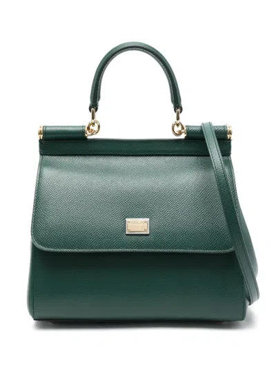 Dolce & Gabbana Sicily Small Bag Stampa Dauphine In Green