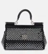 Dolce & Gabbana Sicily Small Embellished Satin Tote Bag In Black