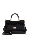 Dolce & Gabbana Small Sicily Polished Shoulder Bag In Black
