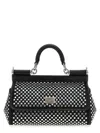 Dolce & Gabbana Embellished Fabric And Calf Small Sicily Handbag In Black