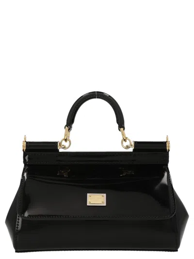 Dolce & Gabbana Sicily Leather Mini Handbag In Black