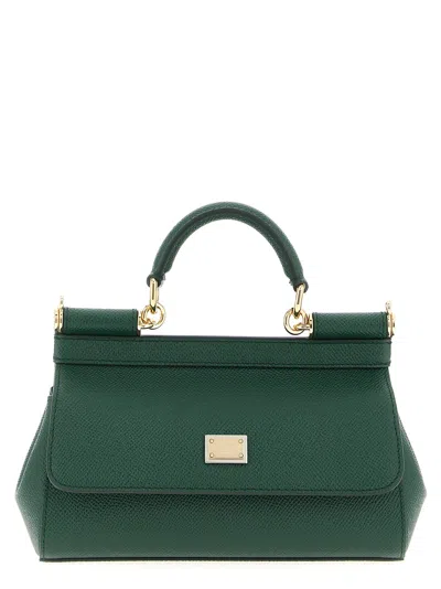 Dolce & Gabbana Women Sicily Small Leather Handbag In Brown