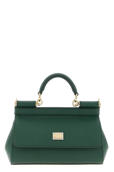 Dolce & Gabbana Women Sicily Small Leather Handbag In Brown