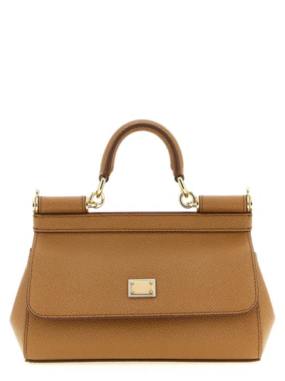 Dolce & Gabbana Sicily Small Handbag In Sand