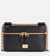 Dolce & Gabbana Sicily Leather Shoulder Bag With Metal Logo Tag In Black