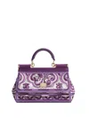 Dolce & Gabbana Women Sicily Small Leather Handbag In Purple