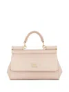 Dolce & Gabbana Sicily Small Leather Handbag In Neutral