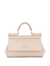 Dolce & Gabbana Sicily Small Leather Handbag In Neutral