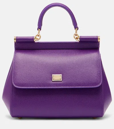 DOLCE & GABBANA SICILY SMALL LEATHER TOTE BAG