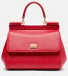Dolce & Gabbana Sicily Small Leather Tote Bag In Red