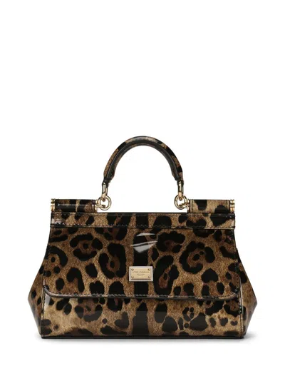 Dolce & Gabbana Sicily Small Leopard Print Handbag In Animalier1