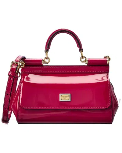 Dolce & Gabbana Sicily Small Patent Satchel In Red