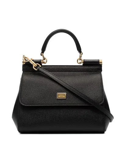 Dolce & Gabbana Sicily Small Textured-leather Shoulder Bag In Red