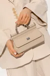 Dolce & Gabbana Small Sicily Bag In Polished Calfskin In Beige