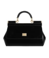 Dolce & Gabbana Small Sicily Polished Shoulder Bag In Black