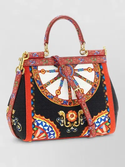 Dolce & Gabbana Sicily Small Shoulder Bag Detachable Strap In Multi