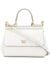 Dolce & Gabbana Medium Sicily Iguana-effect Shoulder Bag In White
