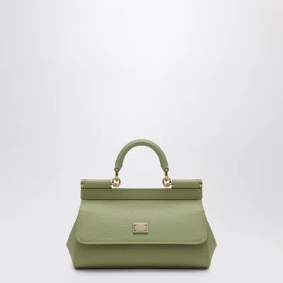 Dolce & Gabbana Sicily Small Top Handle Bag In Sage Green