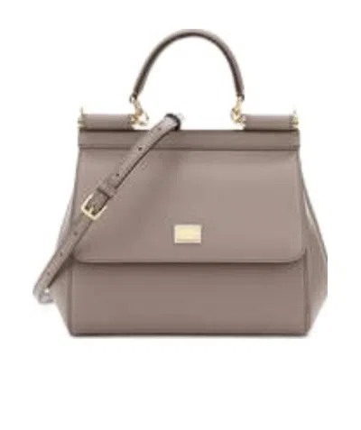 Dolce & Gabbana Dolce  Gabbana Sicily Small Tote Bag In Gray