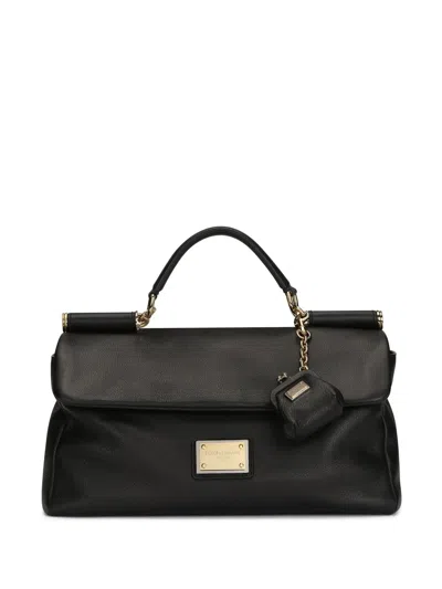 Dolce & Gabbana Mittelgrosse Sicily Schultertasche In Black