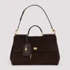 Dolce & Gabbana Sicily Soft Suede Shoulder Bag In Brown