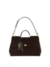 Dolce & Gabbana Sicily Soft Suede Bag In Brown