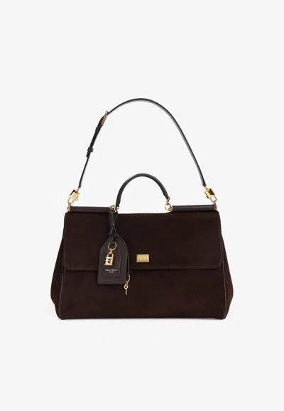Dolce & Gabbana Sicily Soft Suede Shoulder Bag