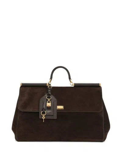 Dolce & Gabbana 'sicily Soft Suede' Tote Bag In Brown