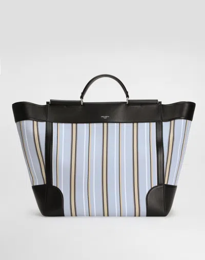 Dolce & Gabbana Sicily Striped Jacquard Handbag In Multi
