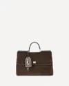 Dolce & Gabbana Sicily Suede Handbag In Brown