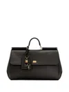 Dolce & Gabbana Black Handbag With Padlock Detail And Adjustable And Removable Shoulder Strap In Leather Woman In Black
