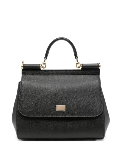Pre-owned Dolce & Gabbana Sicily Tote Bag In Black
