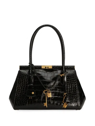Dolce & Gabbana Sicily Tote Bag In Black